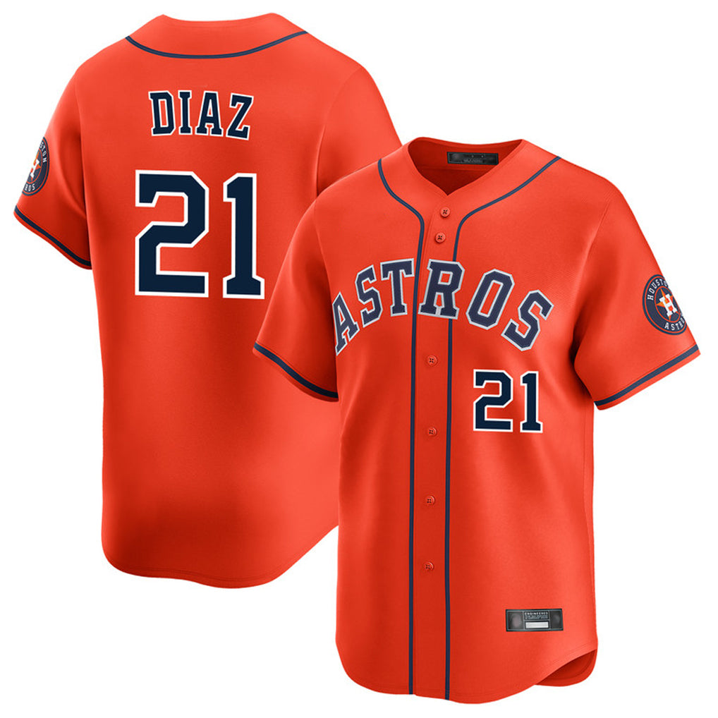 BIPIHUC H.Astros #21 Yainer Diaz Player Orange Home Limited Stitched Jerseys