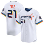 BIPIHUC H.Astros #21 Yainer Diaz Player White City Connect Limited Home Stitched Jerseys