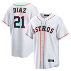 BIPIHUC H.Astros #21 Yainer Diaz Player White Home Game Stitched Jerseys