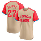 BIPIHUC H.Astros #27 Jose Altuve Player Cream American League All-Star Limited Elite Home Stitched Jerseys