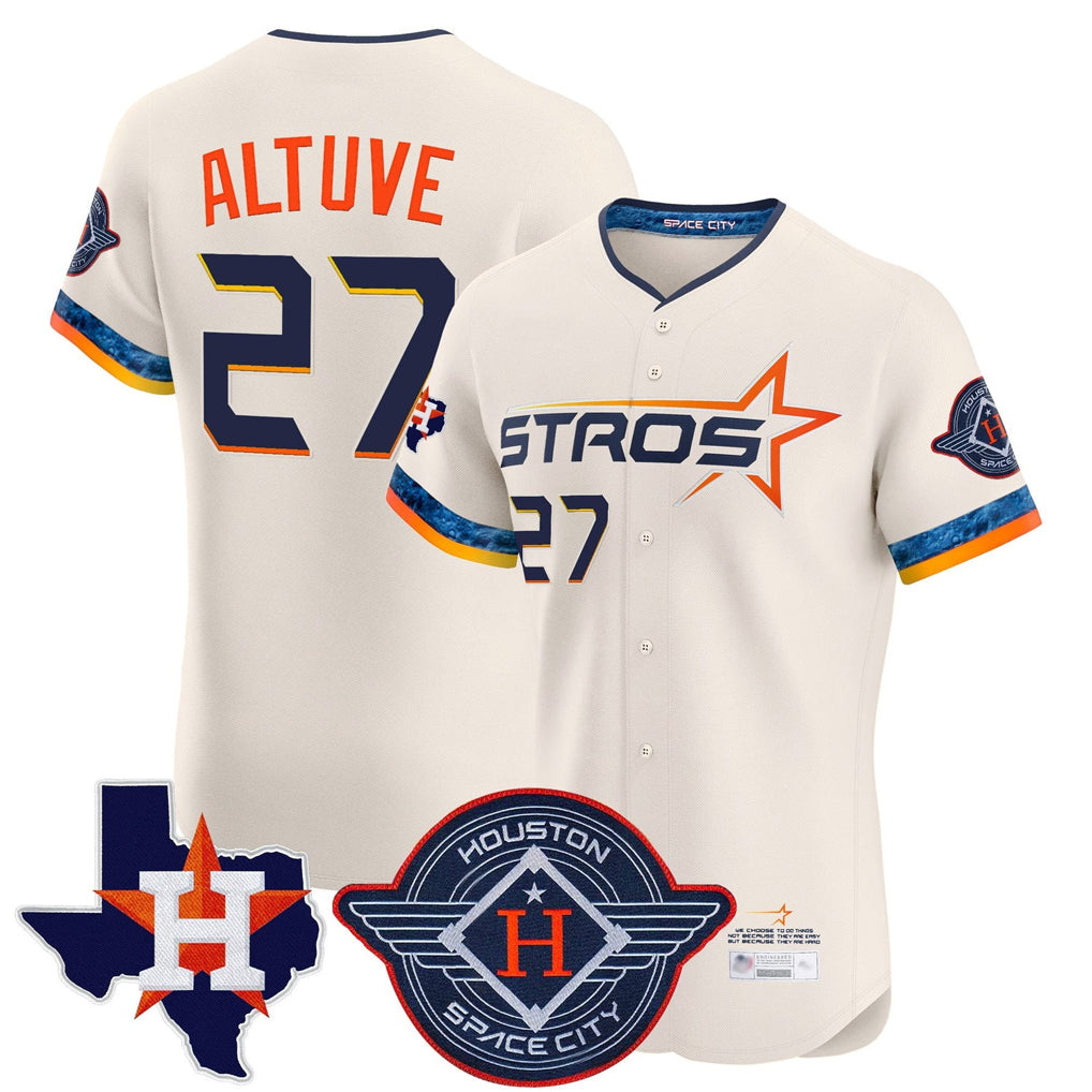 BIPIHUC H.Astros #27 Jose Altuve Player Cream City Connect Texas Patch Vapor Premier Limited Elite Home Stitched Jerseys
