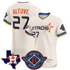 BIPIHUC H.Astros #27 Jose Altuve Player Cream City Connect Texas Patch Vapor Premier Limited Elite Home Stitched Jerseys