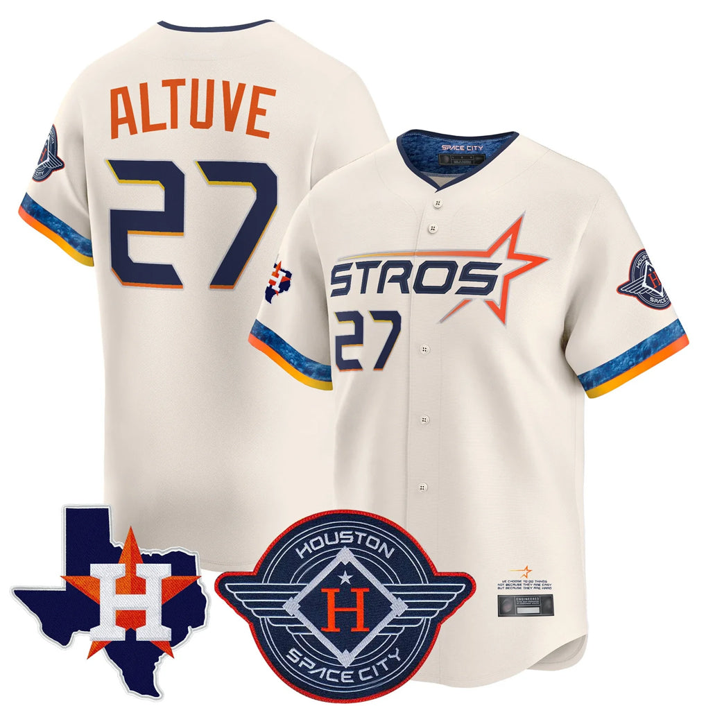 BIPIHUC H.Astros #27 Jose Altuve Player Cream City Connect Texas Patch Vapor Premier Limited Home Stitched Jerseys