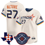 BIPIHUC H.Astros #27 Jose Altuve Player Cream City Connect Texas Patch Vapor Premier Limited Home Stitched Jerseys