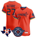 BIPIHUC H.Astros #27 Jose Altuve Player Orange City Connect Texas Patch Vapor Premier Limited Elite Home Stitched Jerseys