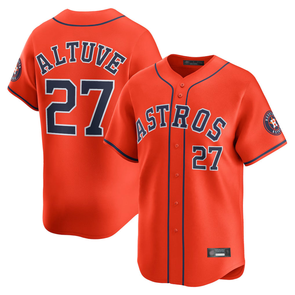 BIPIHUC H.Astros #27 Jose Altuve Player Orange Home Limited Stitched Jerseys