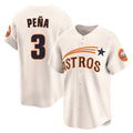 BIPIHUC H.Astros #3 Jeremy Pe?a Player Cream Throwback Cooperstown Collection Limited Stitched Jerseys