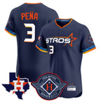 BIPIHUC H.Astros #3 Jeremy Pe?a Player Navy City Connect Texas Patch Vapor Premier Limited Elite Home Stitched Jerseys