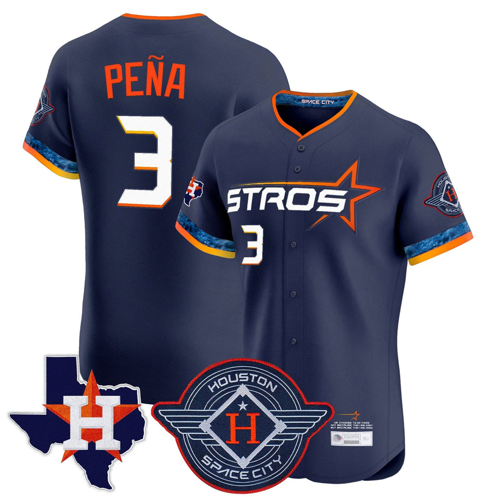 BIPIHUC H.Astros #3 Jeremy Pe?a Player Navy City Connect Texas Patch Vapor Premier Limited Elite Home Stitched Jerseys
