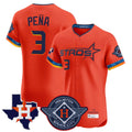 BIPIHUC H.Astros #3 Jeremy Pe?a Player Orange City Connect Texas Patch Vapor Premier Limited Elite Home Stitched Jerseys