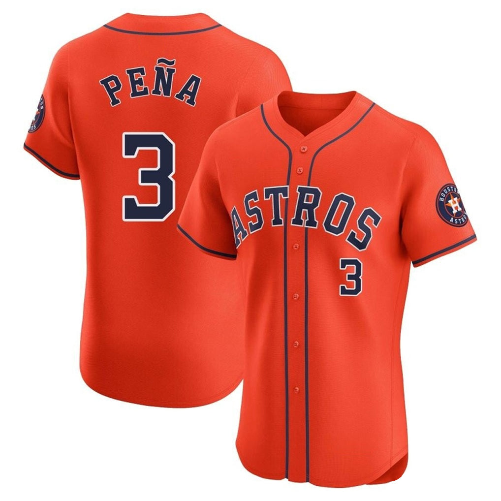 BIPIHUC H.Astros #3 Jeremy Pe?a Player Orange Home Limited Elite Stitched Jerseys