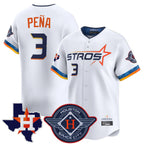 BIPIHUC H.Astros #3 Jeremy Pe?a Player White City Connect Texas Patch Vapor Premier Limited Home Stitched Jerseys