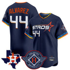 BIPIHUC H.Astros #44 Yordan Alvarez Player Navy City Connect Texas Patch Vapor Premier Limited Home Stitched Jerseys