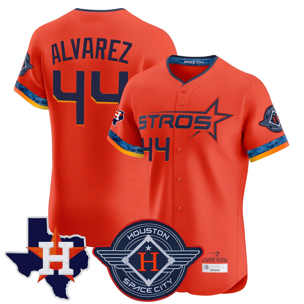 BIPIHUC H.Astros #44 Yordan Alvarez Player Orange City Connect Texas Patch Vapor Premier Limited Elite Home Stitched Jerseys