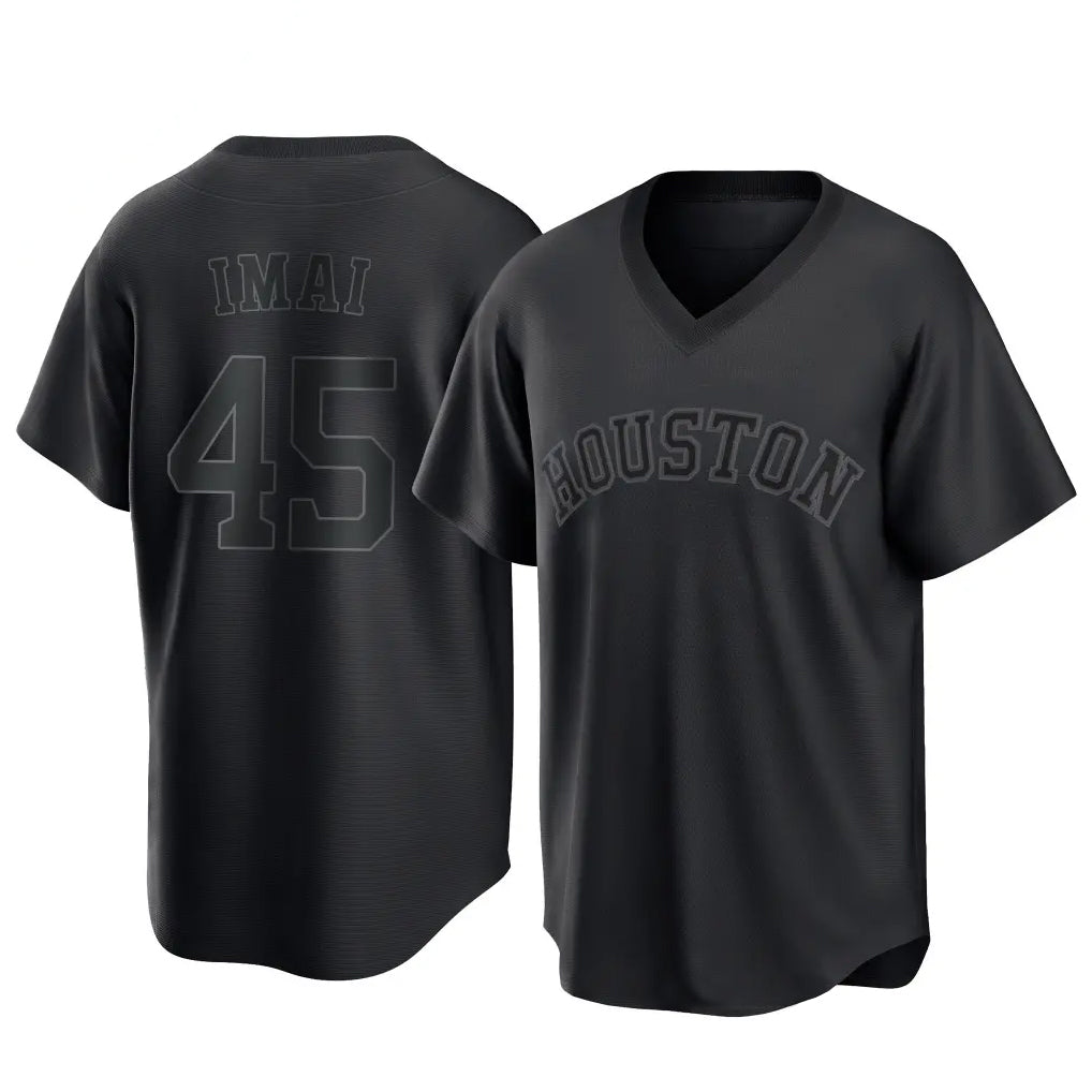 BIPIHUC H.Astros #45 Tatsuya Imai Player Black Fashion T-shirt Home Game Stitched Jerseys
