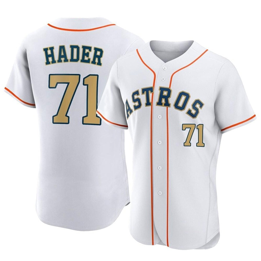 BIPIHUC H.Astros #71 Josh Hader Player Gold Collection Limited Elite Home Stitched Jerseys