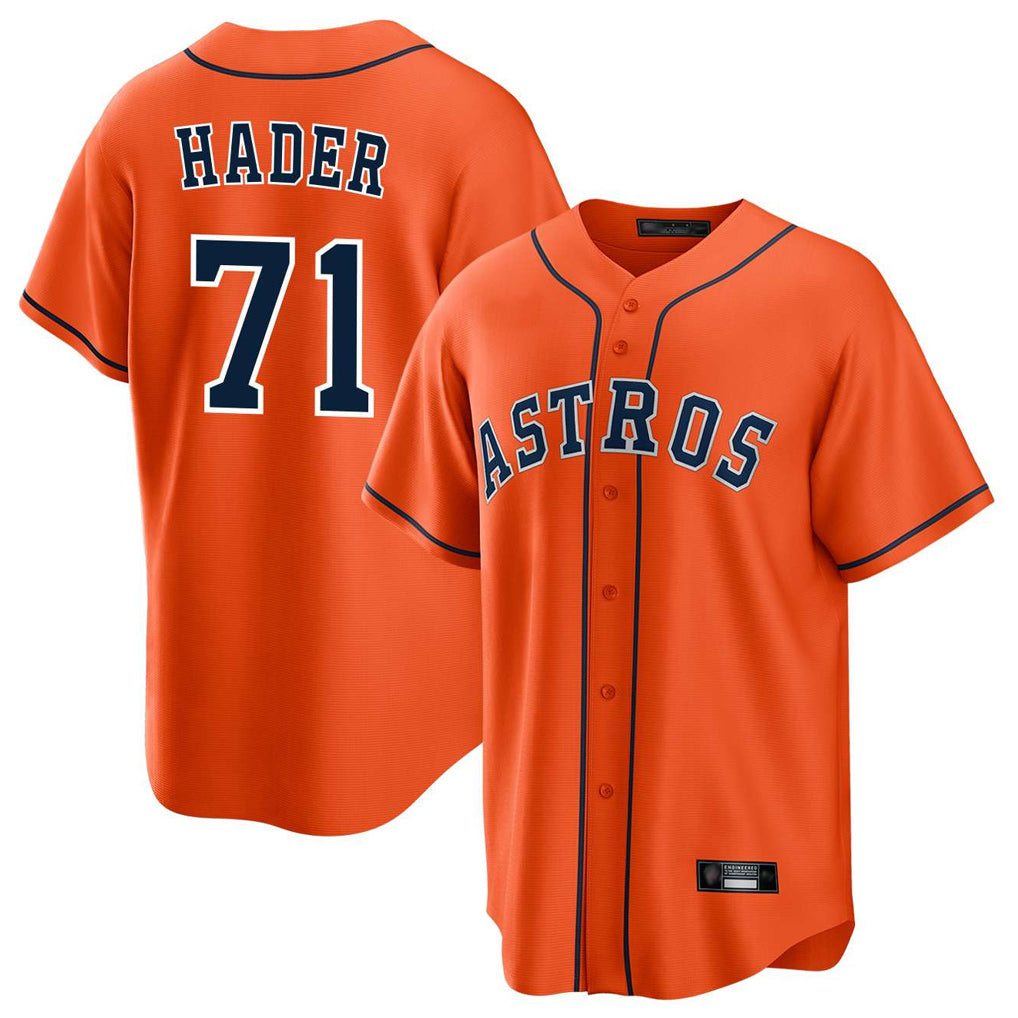 BIPIHUC H.Astros #71 Josh Hader Player Orange Home Game Stitched Jerseys
