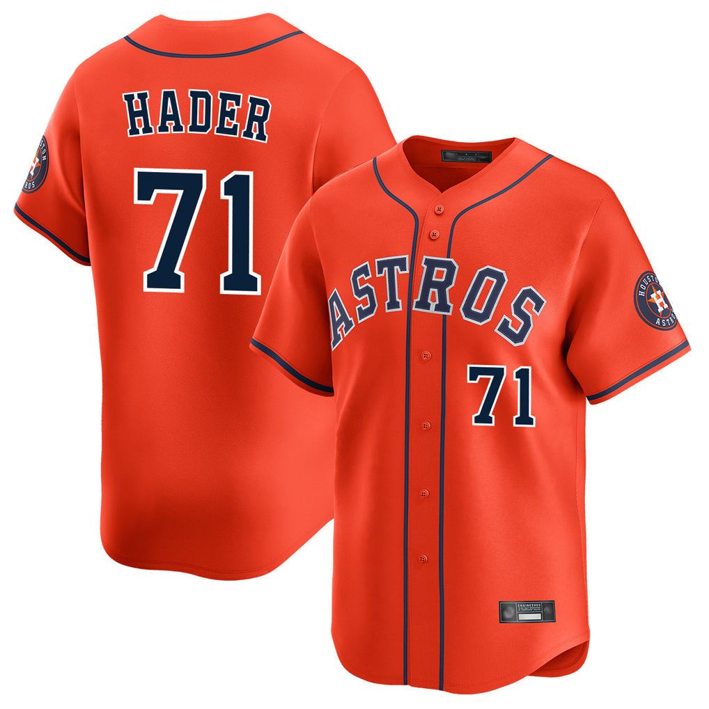BIPIHUC H.Astros #71 Josh Hader Player Orange Home Limited Stitched Jerseys