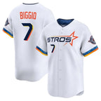 BIPIHUC H.Astros #7 Craig Biggio Player White City Connect Limited Home Stitched Jerseys
