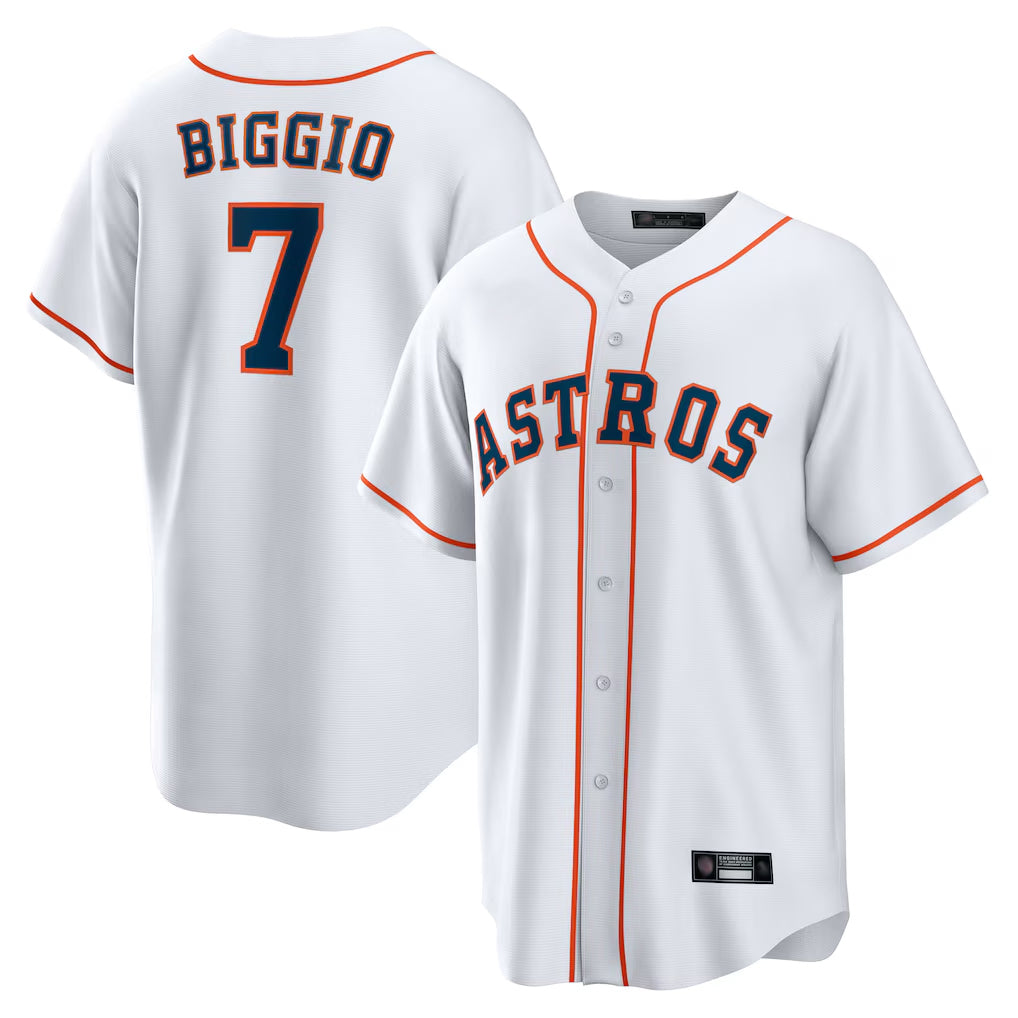 BIPIHUC H.Astros #7 Craig Biggio Player White Home Game Stitched Jerseys