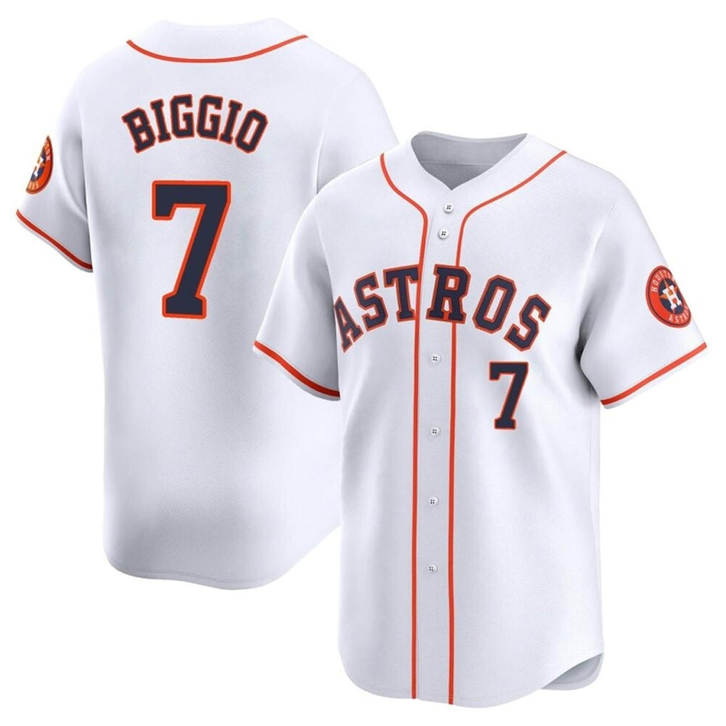 BIPIHUC H.Astros #7 Craig Biggio Player White Home Limited Stitched Jerseys
