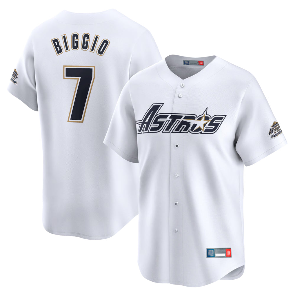 BIPIHUC H.Astros #7 Craig Biggio Player White Throwback Cooperstown Collection Limited Stitched Jerseys