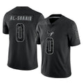 BIPIHUC H.Texans #0 Azeez Al-Shaair Player Black Reflective Limited Game Stitched Jerseys