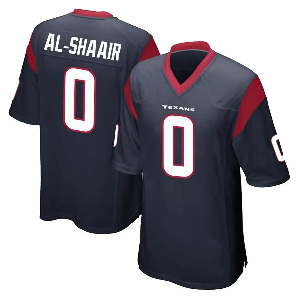 BIPIHUC H.Texans #0 Azeez Al-Shaair Player Navy Home Game Stitched Jerseys