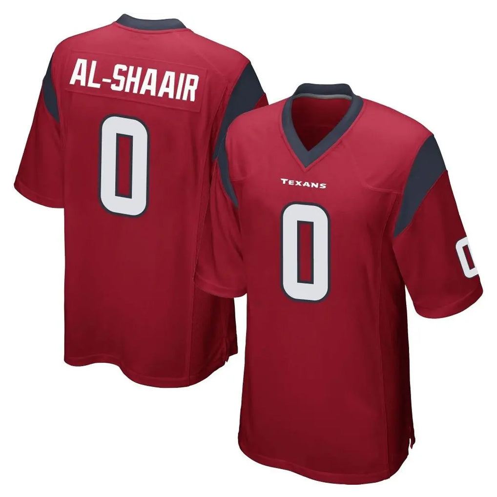BIPIHUC H.Texans #0 Azeez Al-Shaair Player Red Home Game Stitched Jerseys