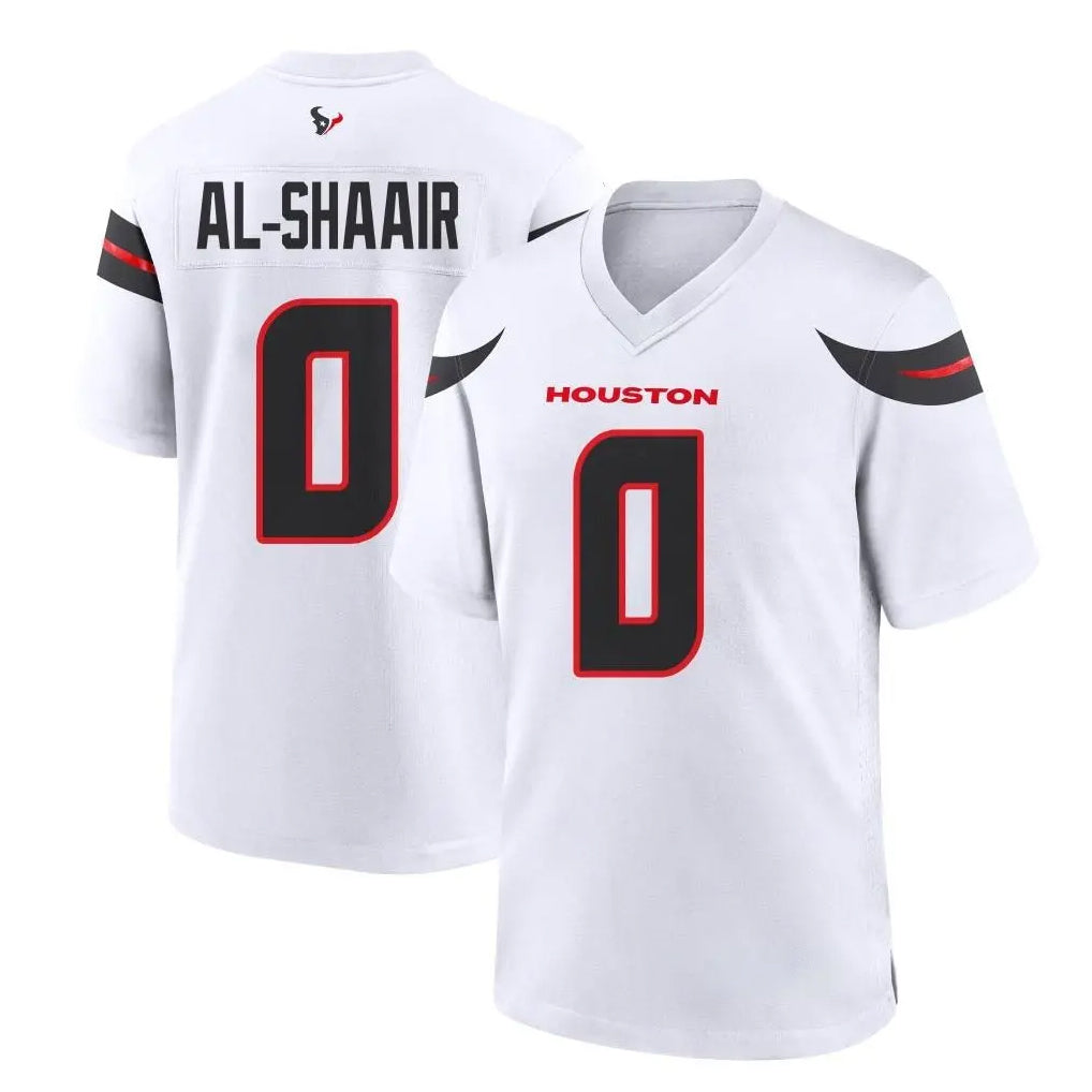BIPIHUC H.Texans #0 Azeez Al-Shaair Player White Home Game Stitched Jerseys