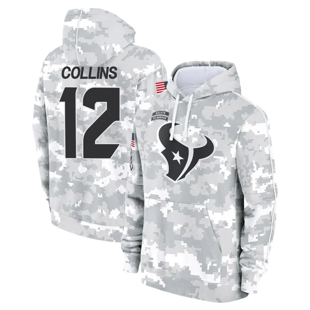 BIPIHUC H.Texans #12 Nico Collins Player Arctic Camo Salute to Service Hoodies Limited Game Stitched Jerseys