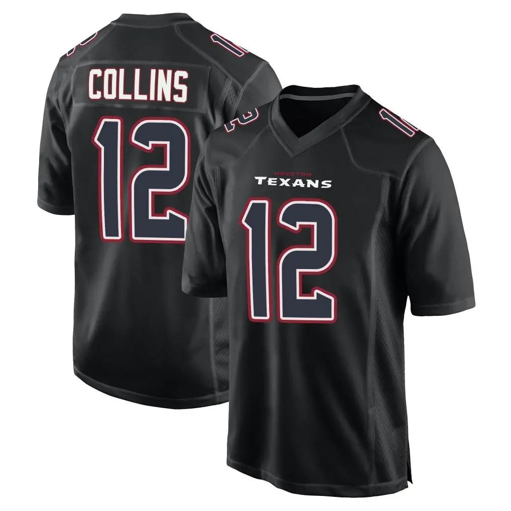 BIPIHUC H.Texans #12 Nico Collins Player Black Fashion Home Game Stitched Jerseys