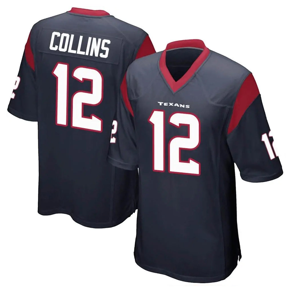 BIPIHUC H.Texans #12 Nico Collins Player Navy Home Game Stitched Jerseys