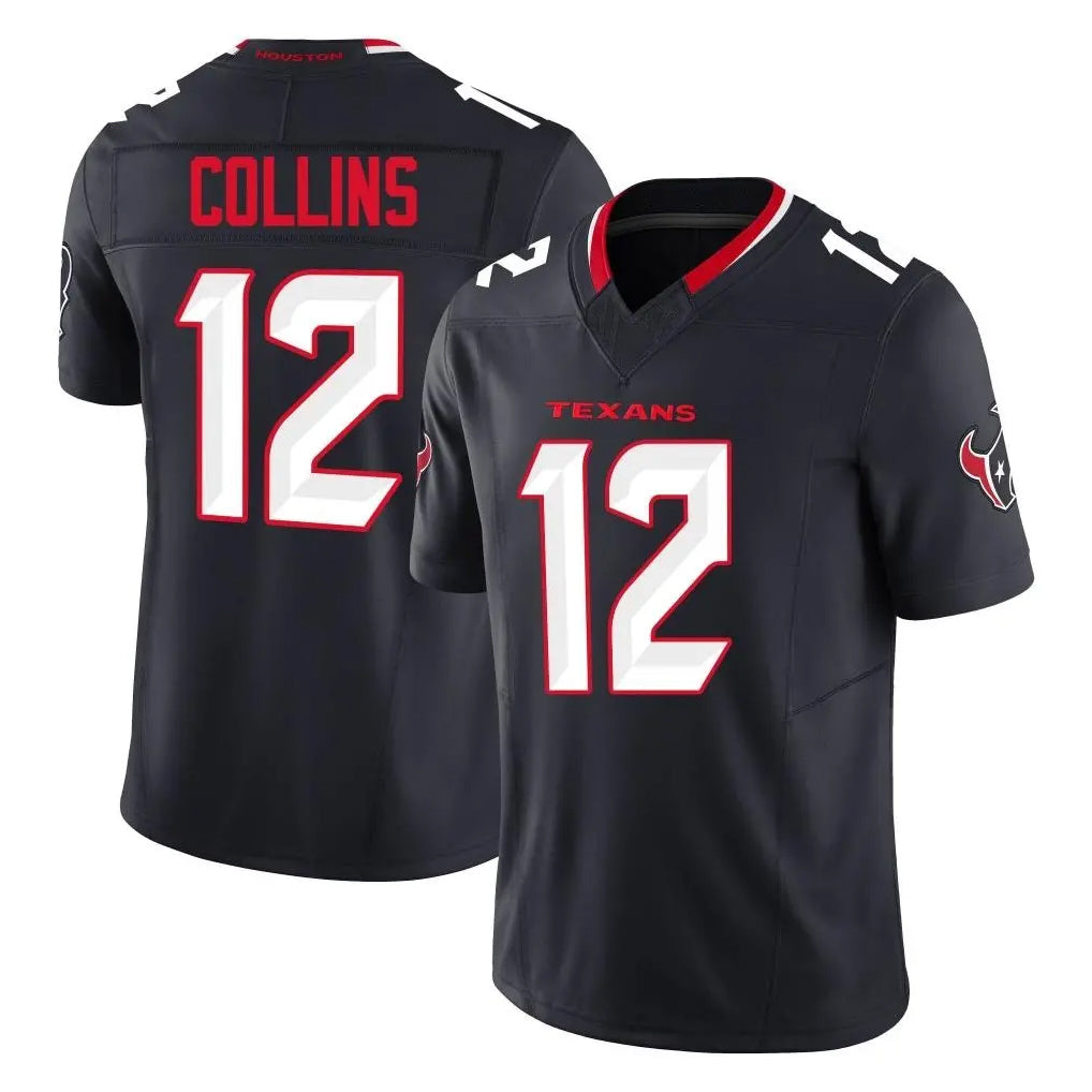 BIPIHUC H.Texans #12 Nico Collins Player Navy Limited Alternate Vapor F.U.S.E. Home Game Stitched Jerseys