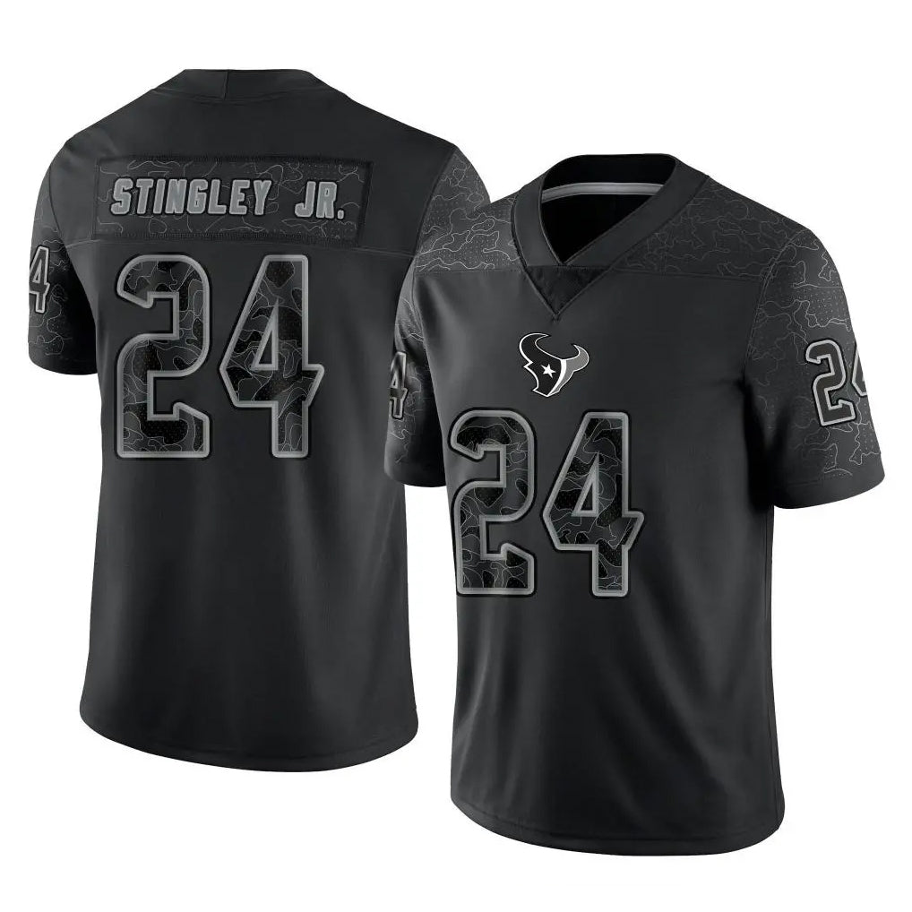 BIPIHUC H.Texans #24 Derek Stingley Jr. Player Black Reflective Limited Game Stitched Jerseys