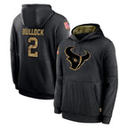 BIPIHUC H.Texans #2 Calen Bullock Player Black Salute to Service Hoodies Limited Game Stitched Jerseys
