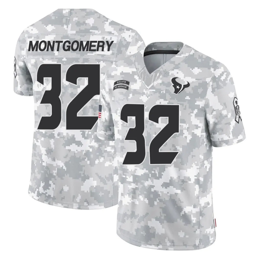 BIPIHUC H.Texans #32 David Montgomery Player Arctic Camo Salute To Service Limited Game Stitched Jerseys