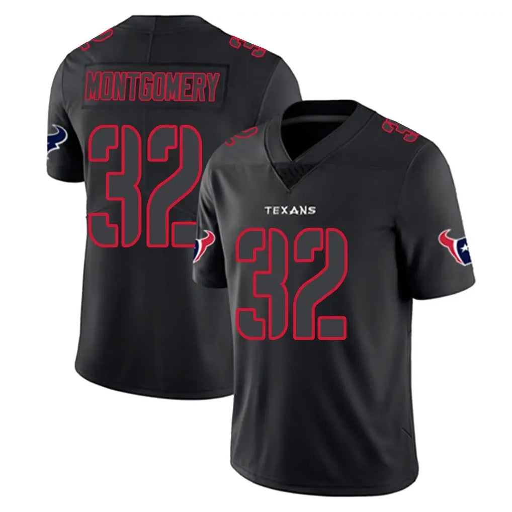 BIPIHUC H.Texans #32 David Montgomery Player Black Impact Limited Game Stitched Jerseys