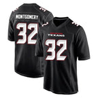 BIPIHUC H.Texans #32 David Montgomery Player Carbon Black Fashion Home Game Stitched Jerseys