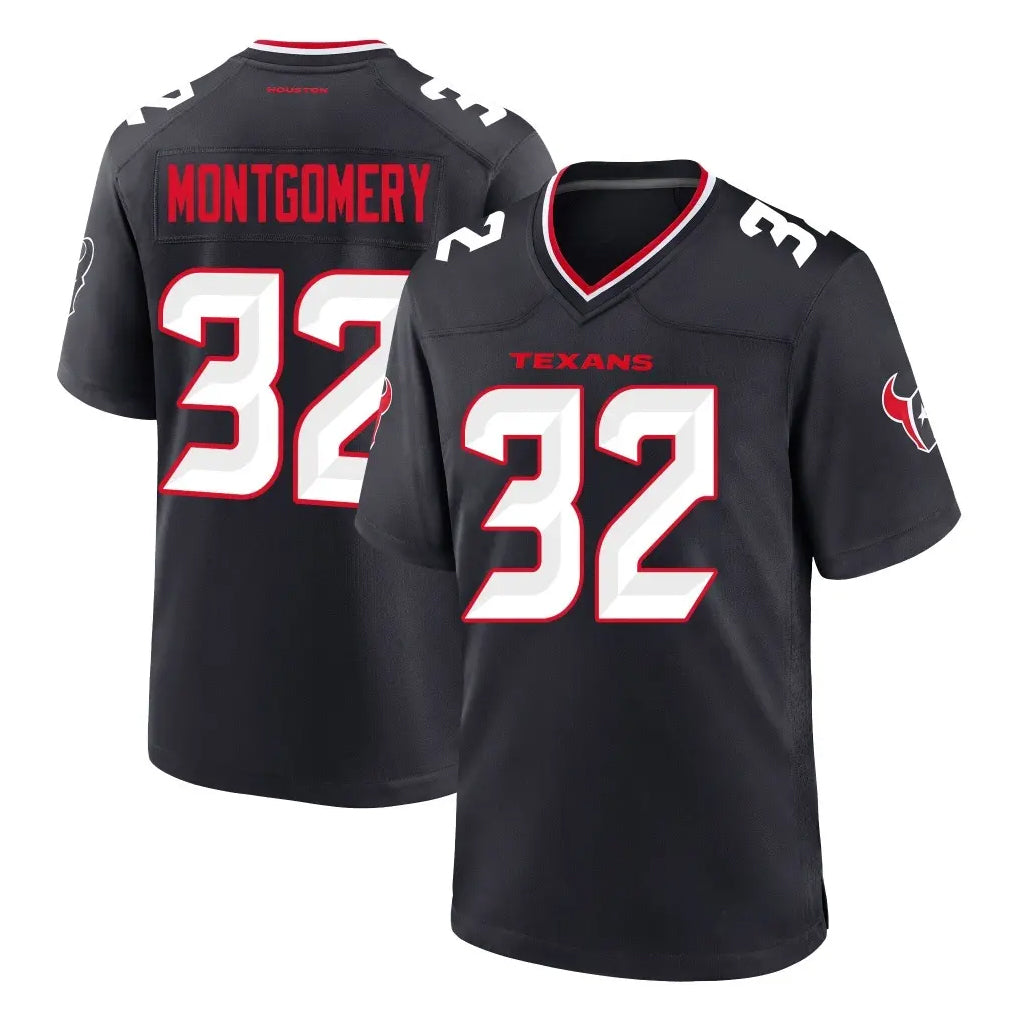 BIPIHUC H.Texans #32 David Montgomery Player Navy Team Home Game Stitched Jerseys