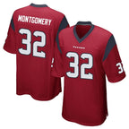 BIPIHUC H.Texans #32 David Montgomery Player Red Home Game Stitched Jerseys