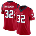 BIPIHUC H.Texans #32 David Montgomery Player Red Limited Vapor F.U.S.E. Home Game Stitched Jerseys
