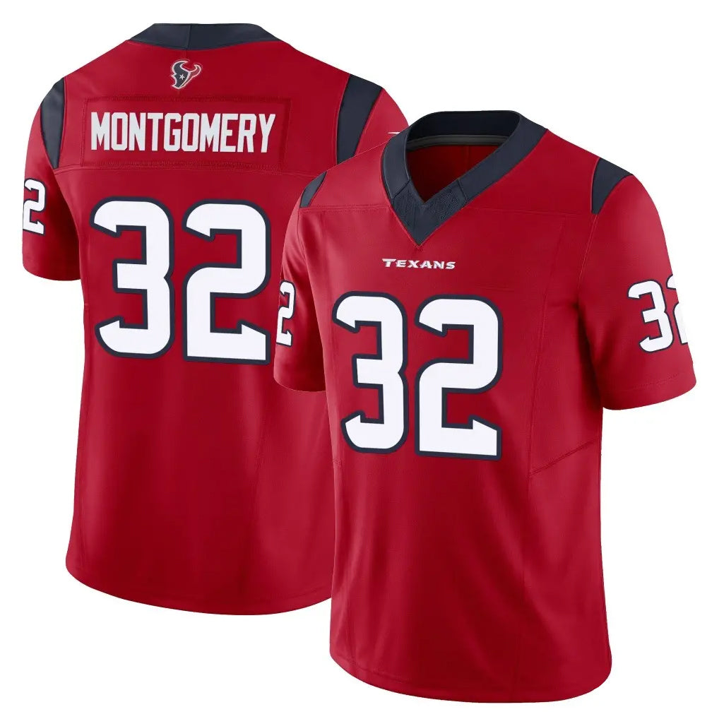 BIPIHUC H.Texans #32 David Montgomery Player Red Limited Vapor F.U.S.E. Home Game Stitched Jerseys