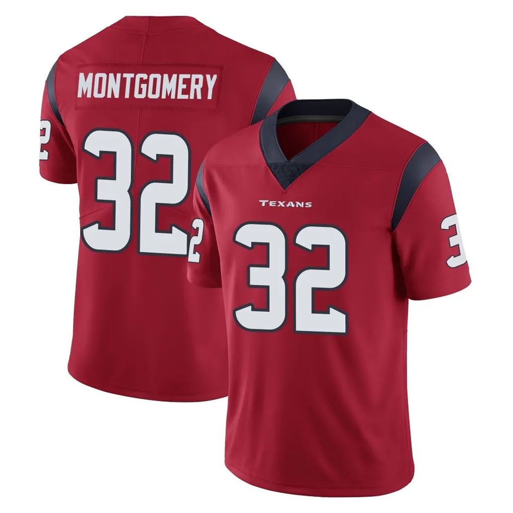 BIPIHUC H.Texans #32 David Montgomery Player Red Limited Vapor Untouchable Home Game Stitched Jerseys