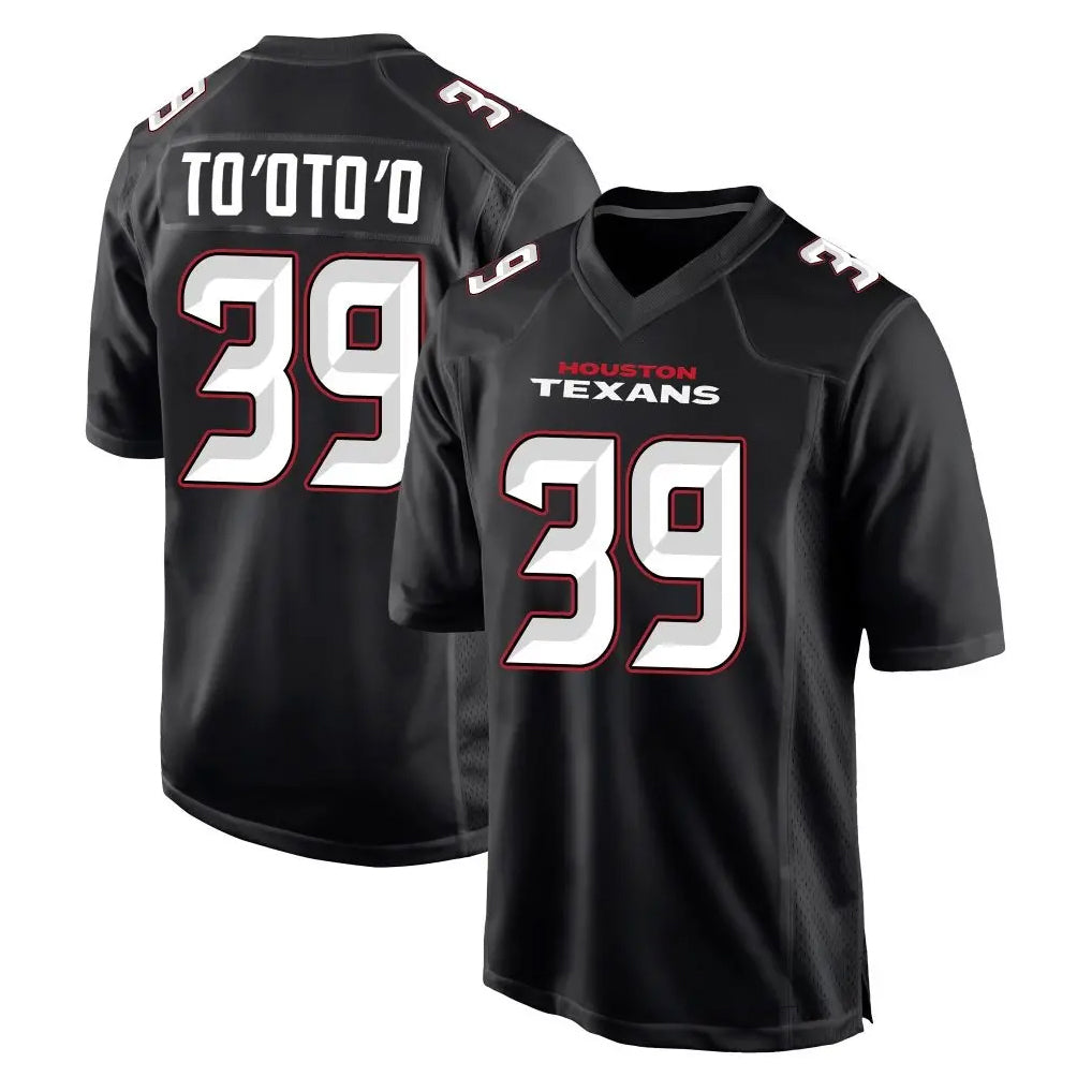 BIPIHUC H.Texans #39 Henry To'oTo'o Player Carbon Black Fashion Home Game Stitched Jerseys