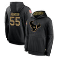 BIPIHUC H.Texans #55 Danielle Hunter Player Black Salute to Service Hoodies Limited Game Stitched Jerseys