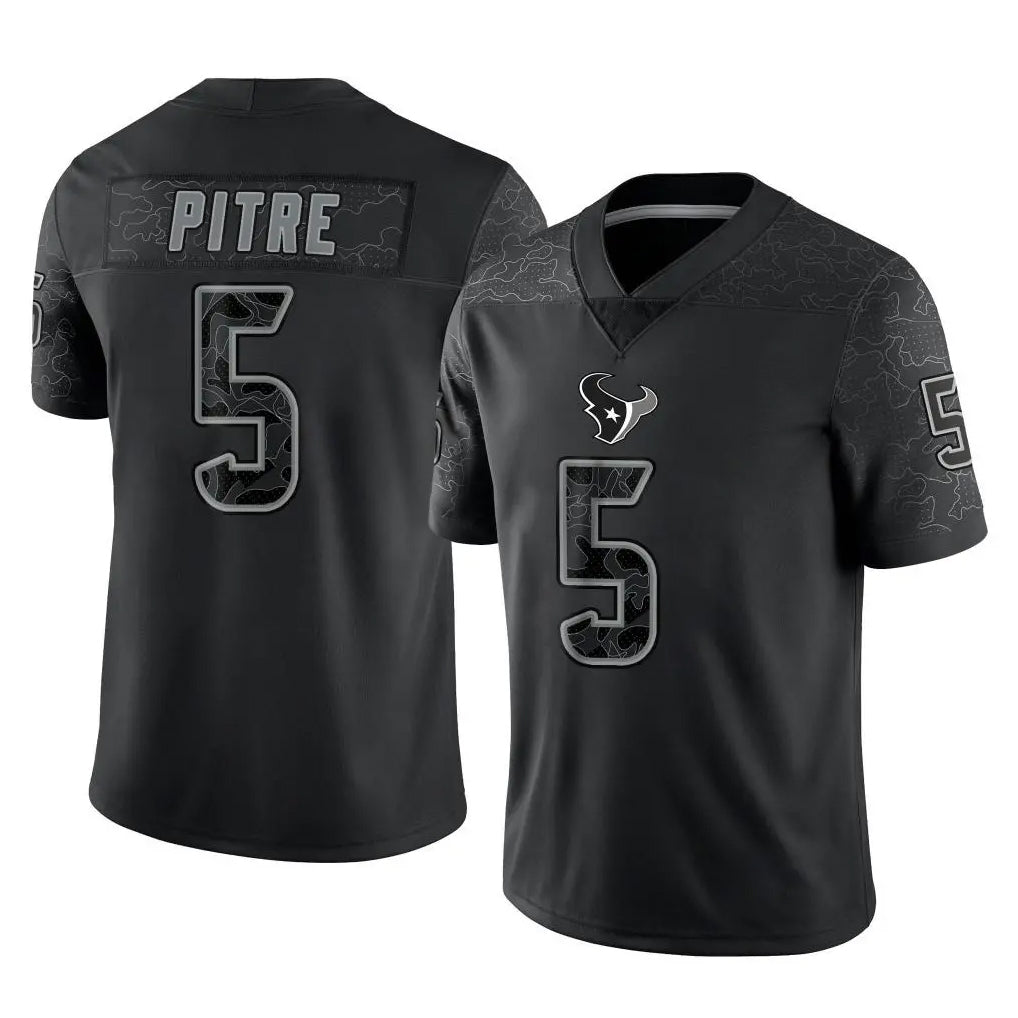 BIPIHUC H.Texans #5 Jalen Pitre Player Black Reflective Limited Game Stitched Jerseys