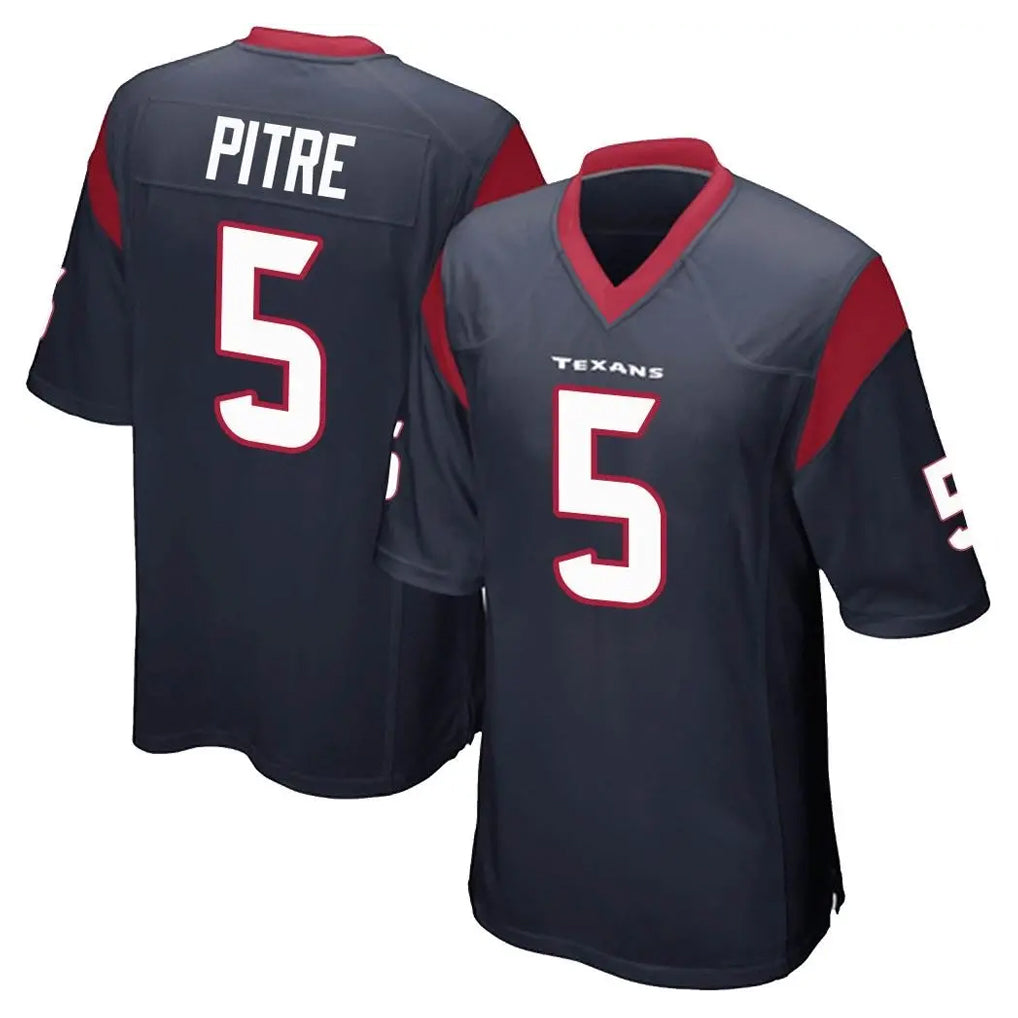 BIPIHUC H.Texans #5 Jalen Pitre Player Navy Home Game Stitched Jerseys