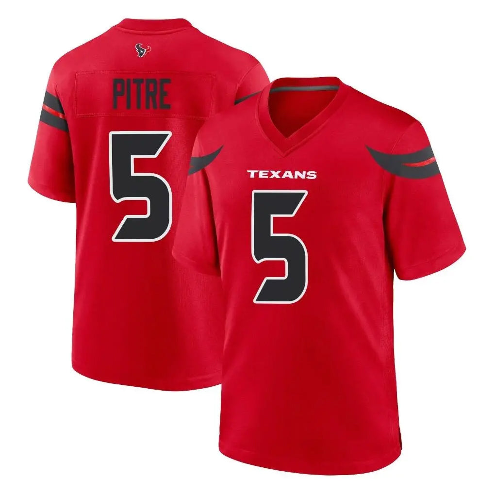 BIPIHUC H.Texans #5 Jalen Pitre Player Red Alternate Home Game Stitched Jerseys