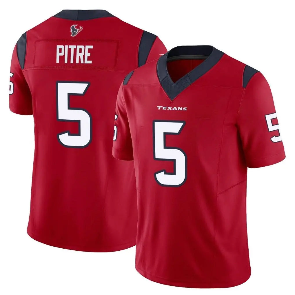 BIPIHUC H.Texans #5 Jalen Pitre Player Red Limited Vapor F.U.S.E. Home Game Stitched Jerseys